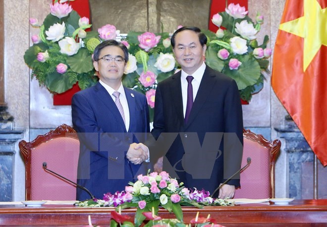 President Tran Dai Quang receives governor of Aichi province